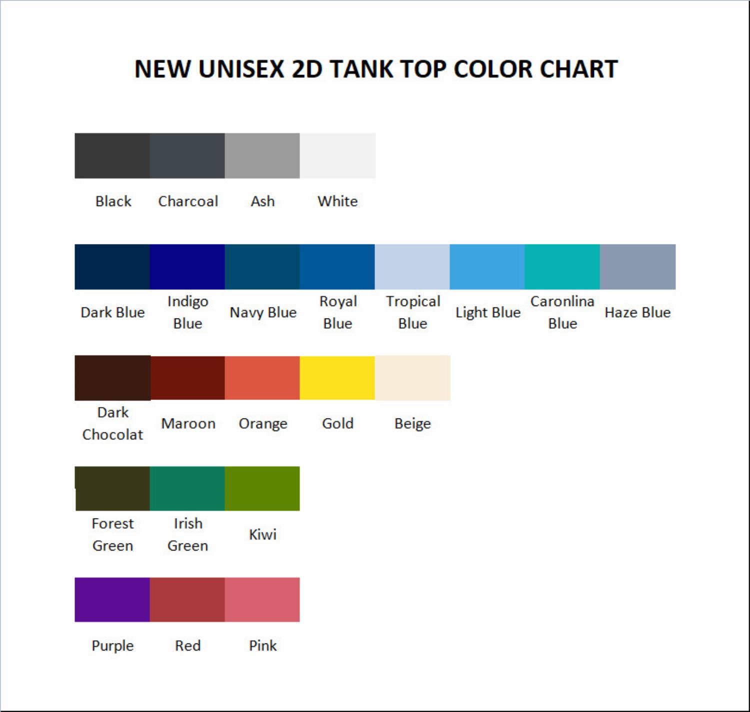 tank top color chart - Ruby Gloom Merch