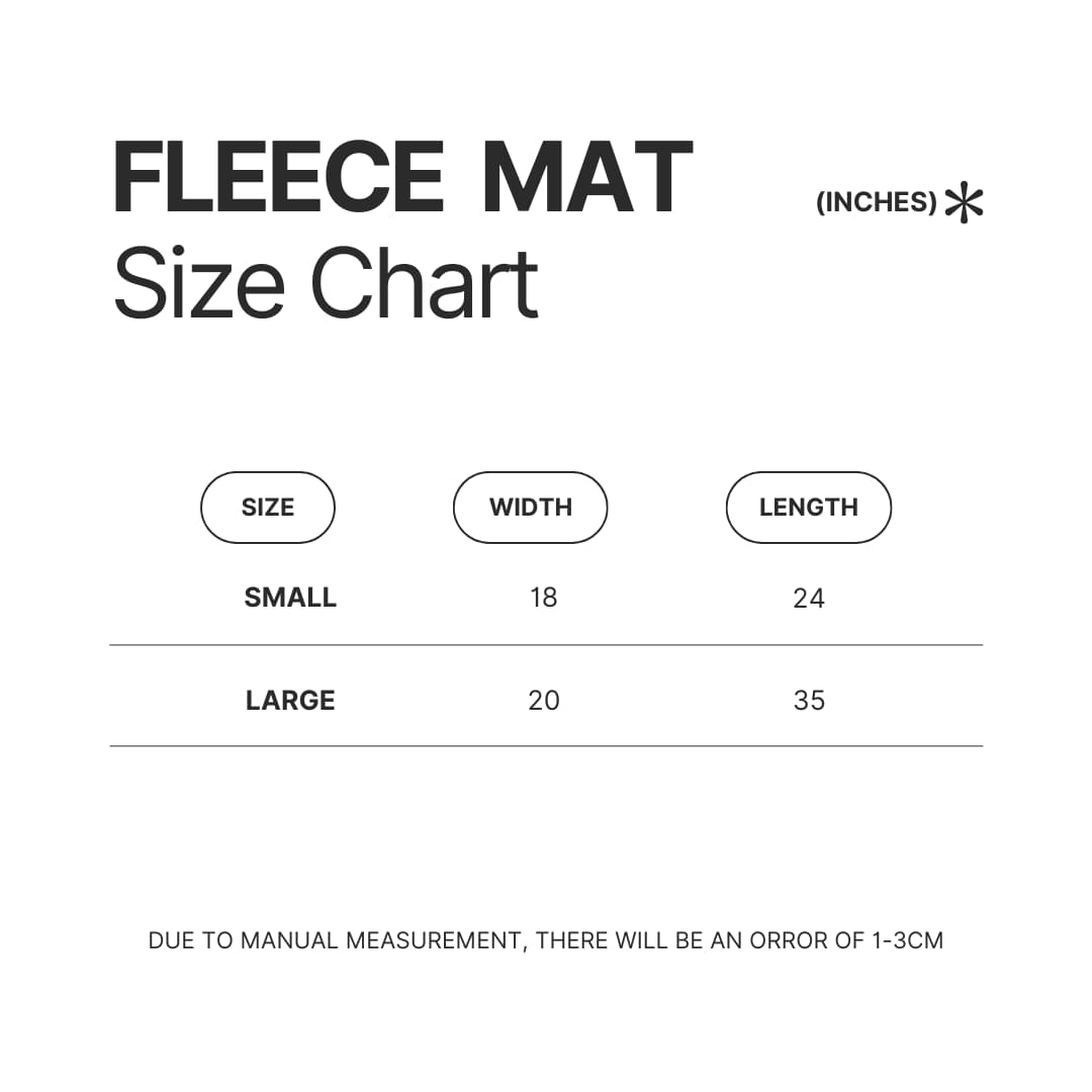 Fleece Mat Size Chart - Ruby Gloom Merch